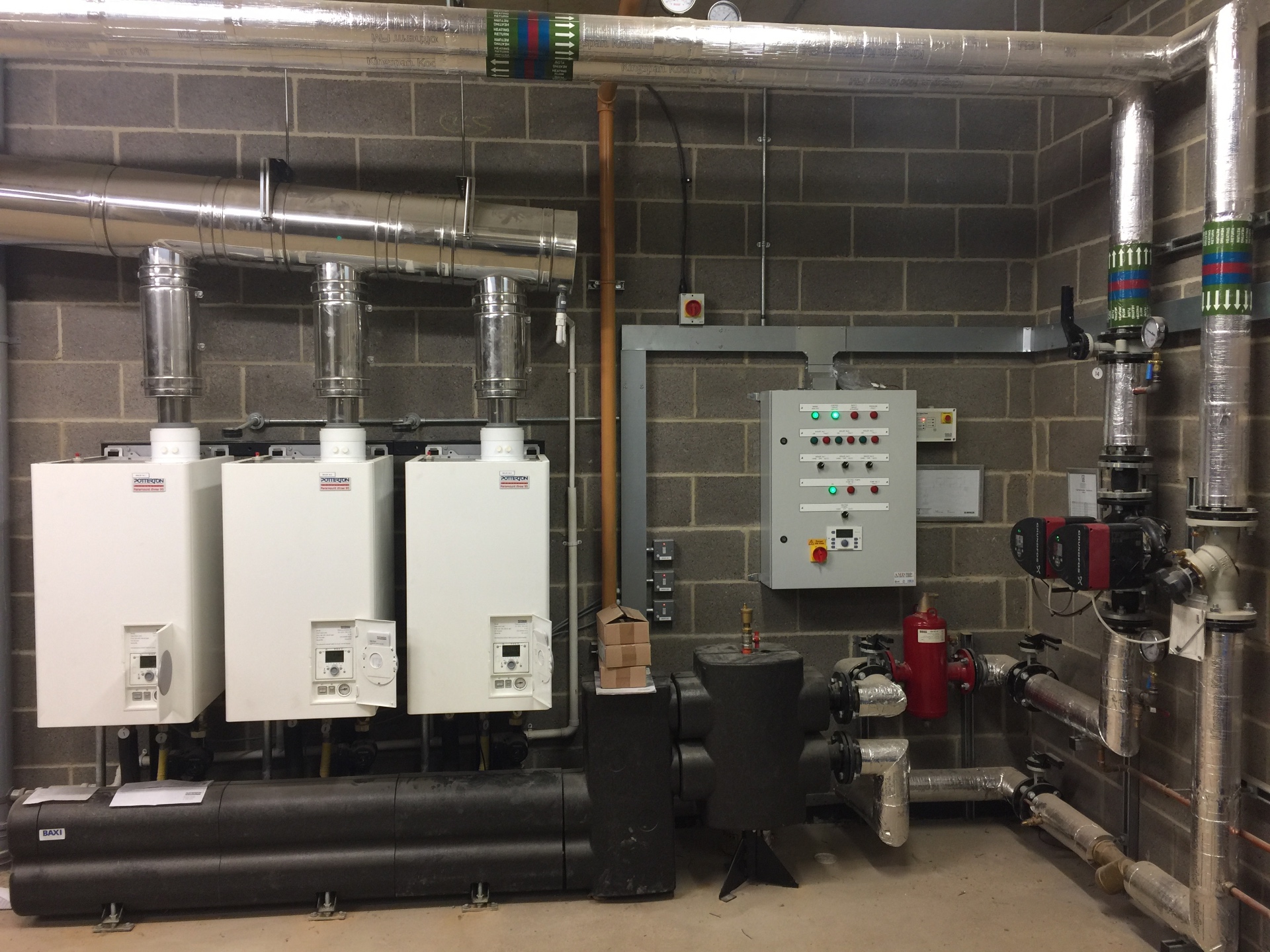 Commercial boiler plant-room equipment
